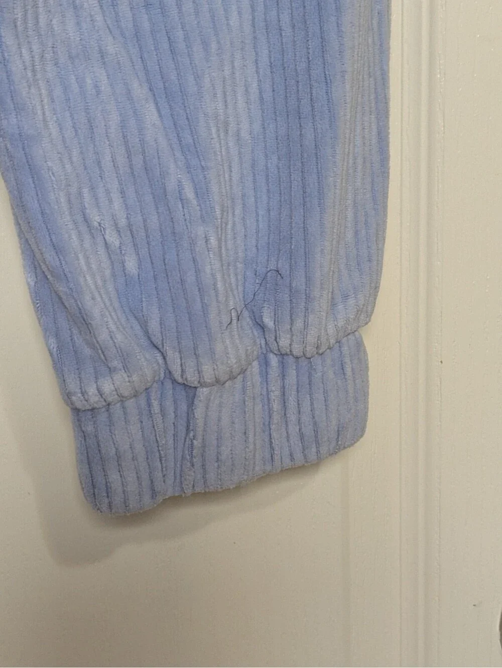 Blue Joggers Ribbed Thick Elastic Waist Women's Size Medium Pockets